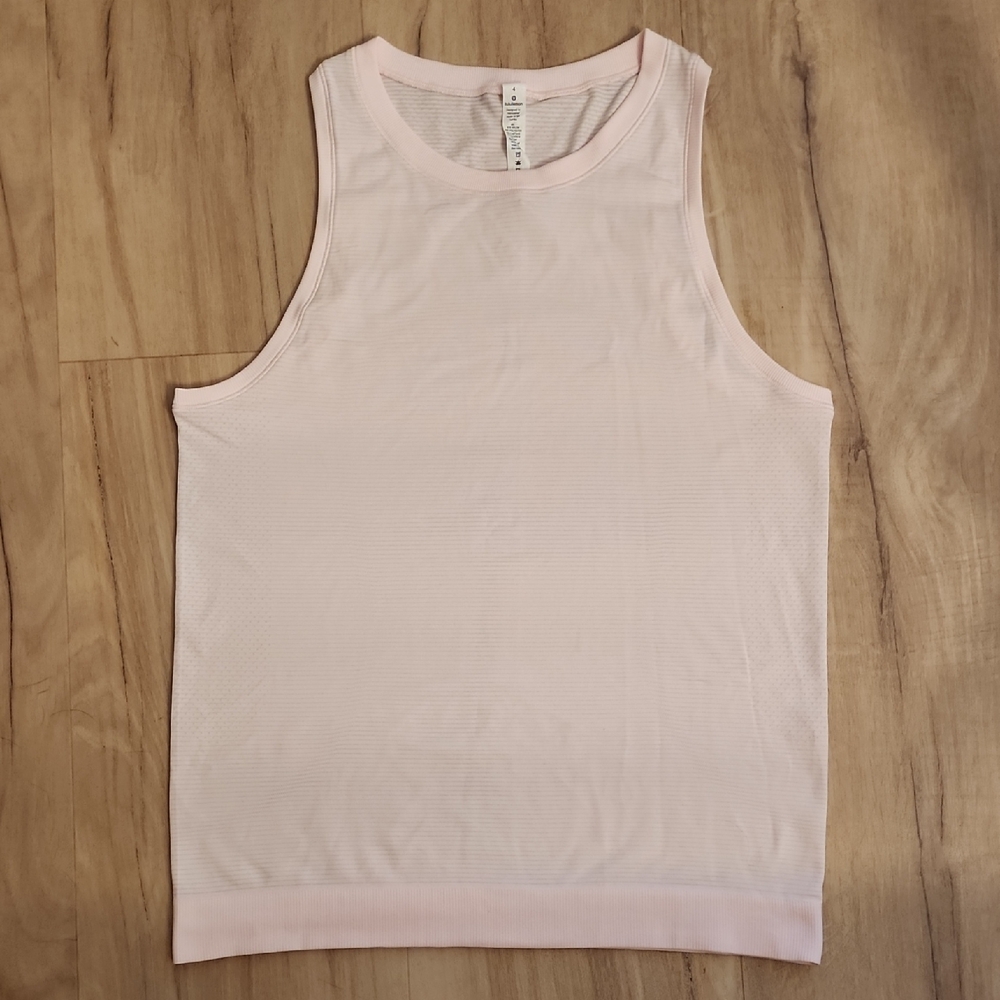 lululemon athletica Light Pink swiftly shell Tank Top
